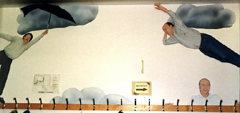akrylmlning av lrare som flyger " Yrkesakademi"